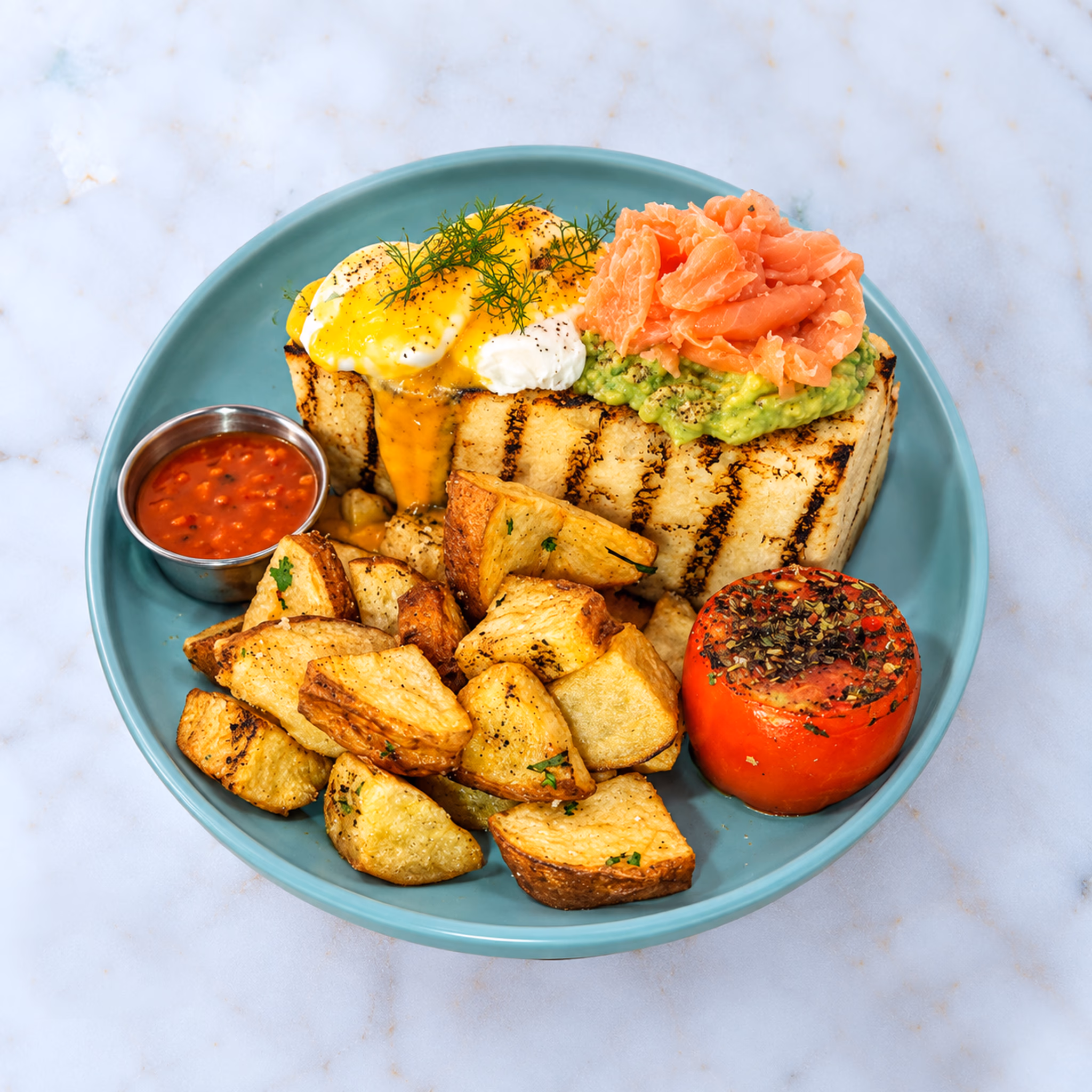 Salmon Avocado Brioche